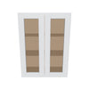 J&K White Shaker S8 Wall Glass Cabinet - 27" W x 36" H (No Glass Insert)