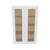 J&K White Shaker S8 Wall Glass Cabinet - 27" W x 42" H (No Glass Insert)