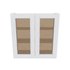 J&K White Shaker S8 Wall Glass Cabinet - 30" W x 30" H (No Glass Insert)