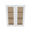 J&K White Shaker S8 Wall Glass Cabinet - 30" W x 36" H (No Glass Insert)