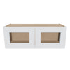 J&K White Shaker S8 Wall Glass Cabinet - 33" W x 12" H (No Glass Insert)