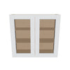 J&K White Shaker S8 Wall Glass Cabinet - 33" W x 30" H (No Glass Insert)