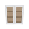 J&K White Shaker S8 Wall Glass Cabinet - 33" W x 36" H (No Glass Insert)