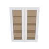 J&K White Shaker S8 Wall Glass Cabinet - 33" W x 42" H (No Glass Insert)