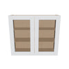 J&K White Shaker S8 Wall Glass Cabinet - 36" W x 30" H (No Glass Insert)