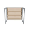 J&K White Shaker S8 Wall Glass Cabinet - 36" W x 30" H (No Glass Insert)