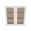 J&K White Shaker S8 Wall Glass Cabinet - 36" W x 36" H (No Glass Insert)