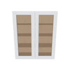 J&K White Shaker S8 Wall Glass Cabinet - 36" W x 42" H (No Glass Insert)