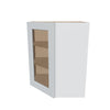 J&K White Shaker S8 Wall Diagonal Glass Insert- 24" W x 30" H (No Glass Insert)