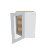 J&K White Shaker S8 Wall Diagonal Glass Insert- 24" W x 30" H (No Glass Insert)