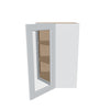 J&K White Shaker S8 Wall Diagonal Glass Insert- 24" W x 36" H (No Glass Insert)