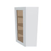 J&K White Shaker S8 Wall Diagonal Glass Insert- 24" W x 42" H (No Glass Insert)