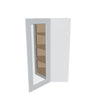 J&K White Shaker S8 Wall Diagonal Glass Insert- 24" W x 42" H (No Glass Insert)