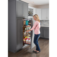 20" Wide 86" Tall Chrome Wire Soft-close Pantry Pullout