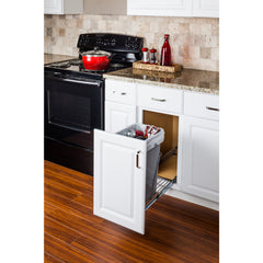 Polished Chrome Single Can Wire Bottom-Mount Trashcan Pullout