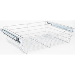 Chrome Closet Pullout Basket with Slides 16"D x 23"W x 6"H