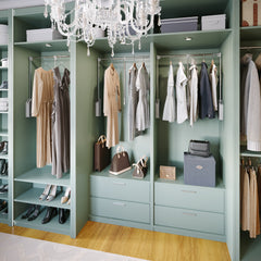 Polished Chrome Soft-close Expandable Wardrobe Lift for 33" - 48" Openings