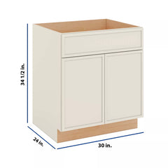 Modernform Cabinet Slim Dove White 30" W X 34 1/2" H X 24" D Double Door Sink Base Cabinet