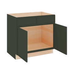 Modernform Cabinet Slim Sage Green 36" W X 34 1/2" H X 24" D Double Door Sink Base Cabinet