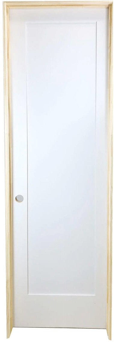 SBM 18 in x 80 in White 1-Panel Shaker Solid Core Primed MDF Prehung Interior Door