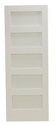 SBM 30 in x 80 in Shaker 5-Lite Frost Solid Core Primed MDF Interior Door Slab