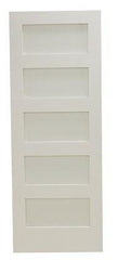 SBM 30 in x 80 in Shaker 5-Lite Frost Solid Core Primed MDF Interior Door Slab