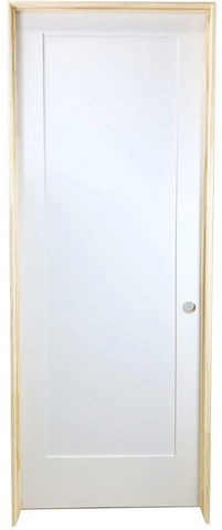 36 in x 80 in White 1-Panel Shaker Solid Core Primed MDF Prehung Interior Door