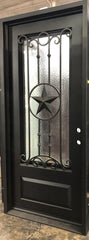 Star 3/6x8/0 Square Wrought Iron Prehung Front Door