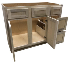 SBM 42 in Sink and Drawer Bathroom Vanity Base Cabinet in Unfinished Poplar or Shaker Style