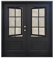 SBM 6/0x6/8 6 Lite Wrought Iron Prehung Front Door