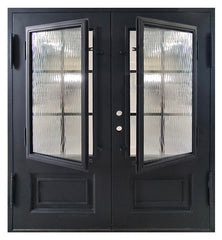 SBM 6/0x6/8 6 Lite Wrought Iron Prehung Front Door