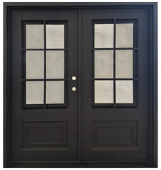 SBM 6/0x6/8 6 Lite Wrought Iron Prehung Front Door