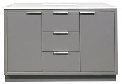 SBM Amelie 48 in Single Sink Bathroom Vanity in Grey with Carrara White Marble Countertop