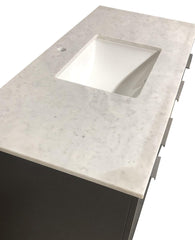 SBM Amelie 48 in Single Sink Bathroom Vanity in Grey with Carrara White Marble Countertop