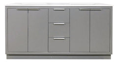 SBM Amelie 60 in Double Sink Bathroom Vanity in Grey with Carrara White Marble Countertop