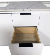 SBM Amelie 60 in Double Sink Bathroom Vanity in White with Calacatta Quartz Countertop