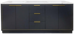 SBM Amelie 72 in Double Sink Bathroom Vanity in Blue with Calacatta Quartz Countertop