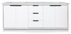 SBM Amelie 72 in Double Sink Bathroom Vanity in White with Calacatta Quartz Countertop