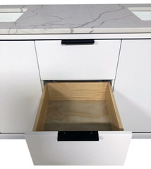 SBM Amelie 72 in Double Sink Bathroom Vanity in White with Calacatta Quartz Countertop