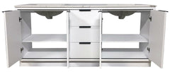 SBM Amelie 72 in Double Sink Bathroom Vanity in White with Calacatta Quartz Countertop