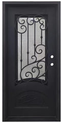 SBM Bette 3/0x6/8 Bronze Exterior Wrought Iron Prehung Single Door