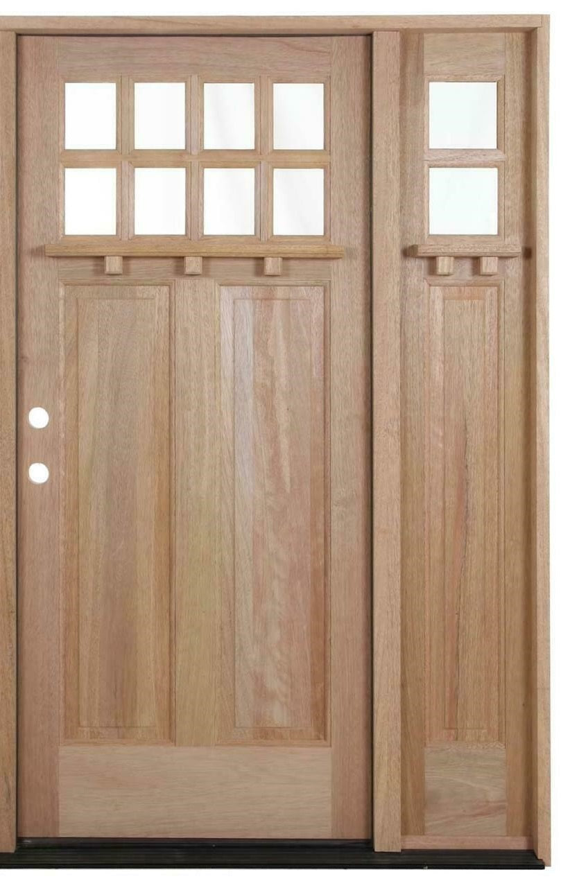 SBM Crafstman 53 in x 80 in Exterior Mahogany Door with 1 Sidelite