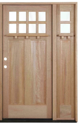 SBM Crafstman 53 in x 80 in Exterior Mahogany Door with 1 Sidelite