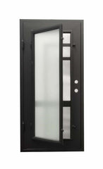 SBM Oslo 3/0x6/8 Exterior Single Wrought Iron Prehung Door