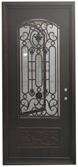 SBM Palace 3/6x8/0 Exterior Wrought Iron Prehung Single Door