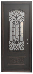 SBM Palace 3/6x8/0 Exterior Wrought Iron Prehung Single Door