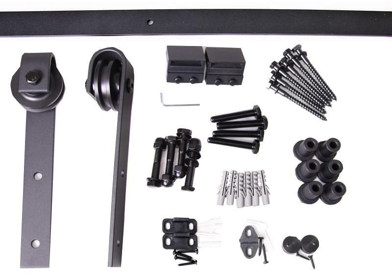 SBM Strap Style Barn Door Hardware Set or Black Powder Finish