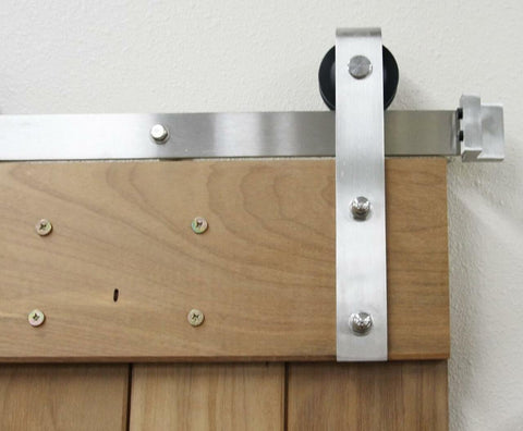 SBM Strap Style Barn Door Hardware Set or Stainless Steel Finish