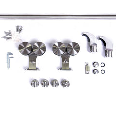 SBM Top Mount Satin Nickel Roller Barn Door Hardware Set