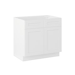 Sink Base Kitchen Cabinet SB36 Alpina White LessCare 36 in. width 34.5 in. height 24 in. depth - Kitchen Cabinets